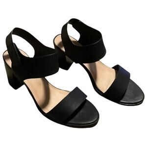 Soda WAIT-AS Women's Black Size 10 Block Heel Sandals Open Toe Adjustable Strap